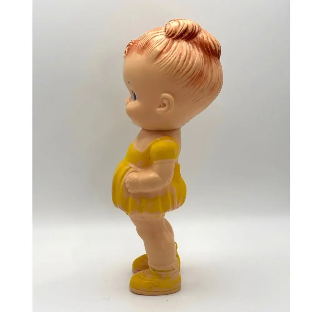 Vintage Ruth B. Newton Sun Rubber Co. Girl in Yellow Dress Squeaky Doll